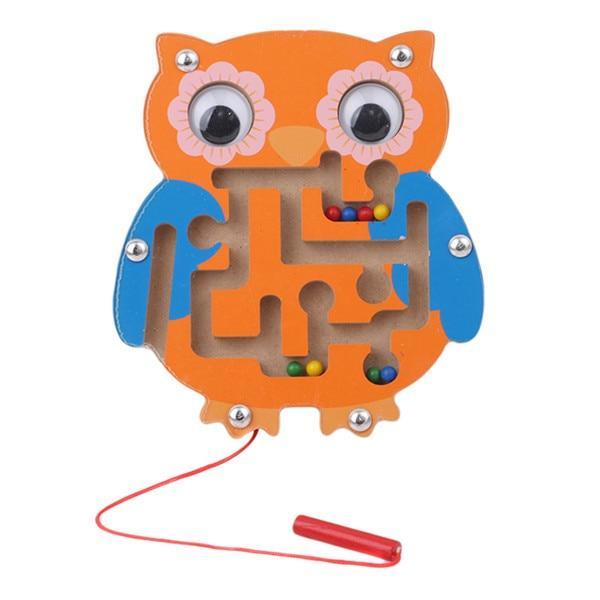 Children Magnetic Maze Toy Kids Wooden Puzzle Game Toy Kids Early Educational Brain Teaser Wooden Toy Intellectual Stevvex Board