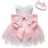 Modern luxury Baby Elegant Baby Girls 1st Year Birthday Dress Halloween Costume Party Dress For Baby And Girls With Big Bow And Modern Unique Colors