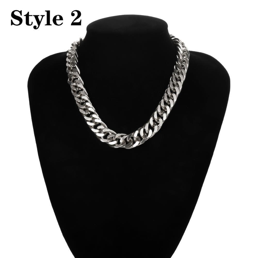 Luxury Gold and Slver Big Elegant Stailless Steel Punk Gold Choker Chain Necklace For Women Luxury Jewelry Perfect Gift For Girls