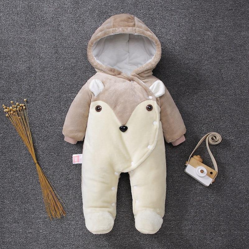 Elegant Baby Clothes Rompers Jumpsuits Newborn Cartoon Little Bee Rabbit Ears Zipper Clothes Cotton Jackets For Kids