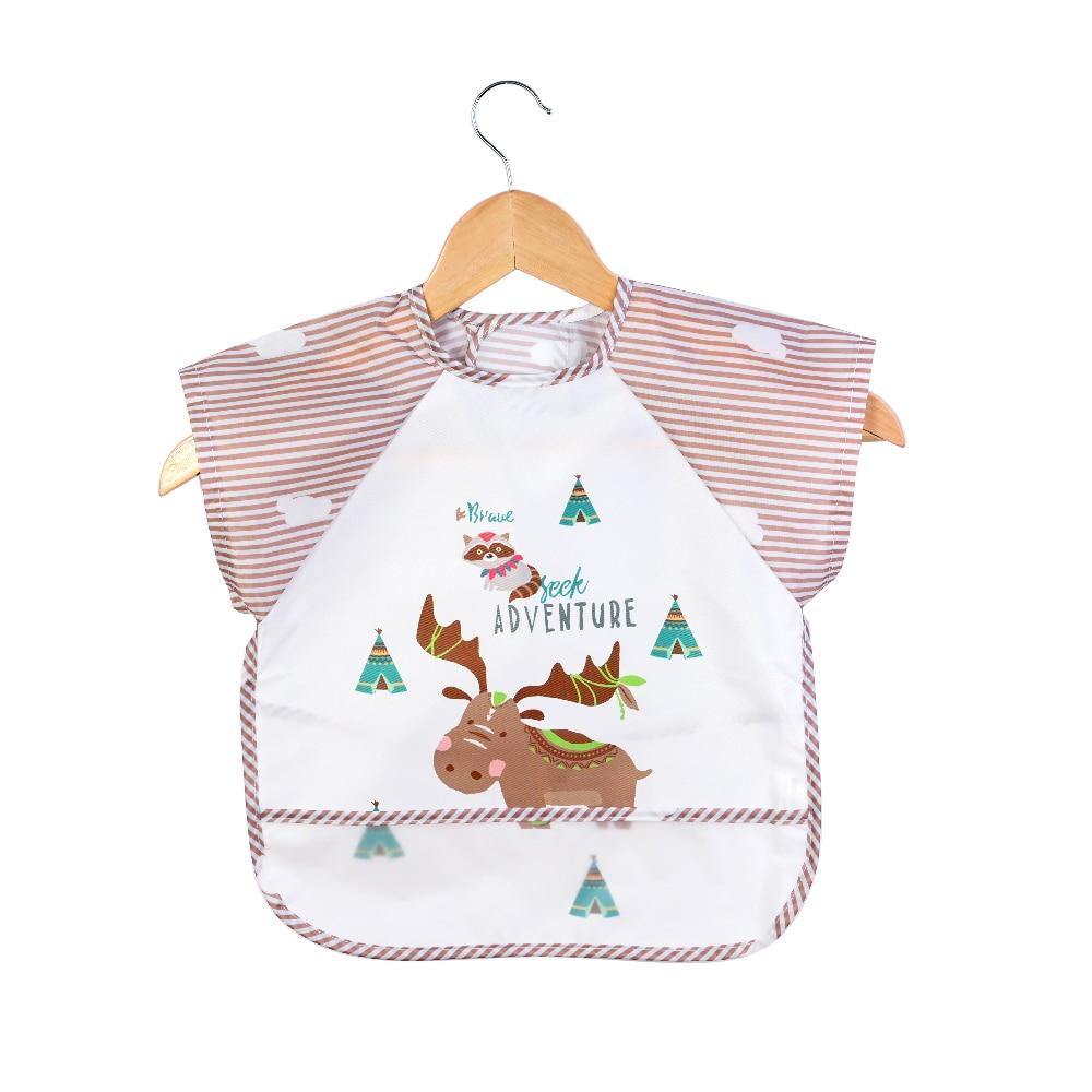 Baby Bibs Cotton Cartoon Children Accessories Short Sleeve Eco Friendly Waterproof Washable Clothing Bib for Kids