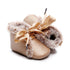 Baby PU Boots Winter Anti-slip Warm First Walkers Soft Soled Booties Toddler Bowknot Lace-up Shoes