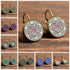 Handmade Boho Flower Drop Earrings For Women Vintage Jewelry Geometric Pattern Round Earrnings