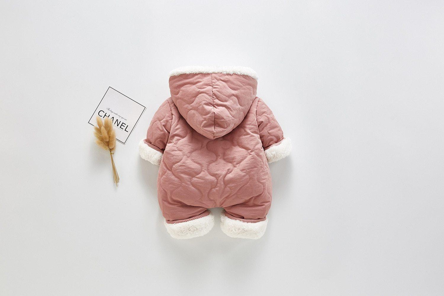 Modern Elegant Winter Children's baby Plush Thickened Cotton Jumpsuit Jacket For New Baby  Boys and Girls