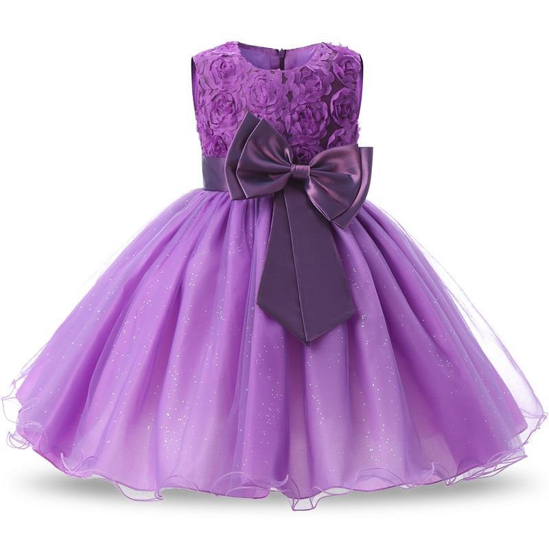 Luxury Modern Designer Baby Girls Flower Gowns Baptism Princess tutu Birthday Dress WIth Big Bow On Back