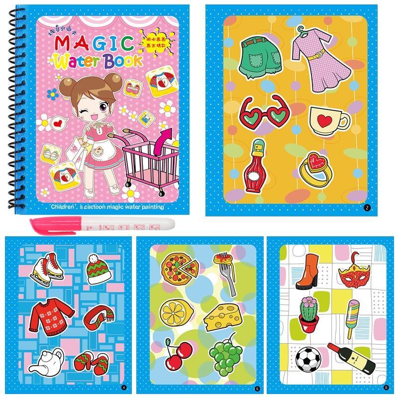 Early Education Montessori Painting Drawing Board For Kids Toys Coloring Book Doodle & Magic Pen Magic Water Drawing Book