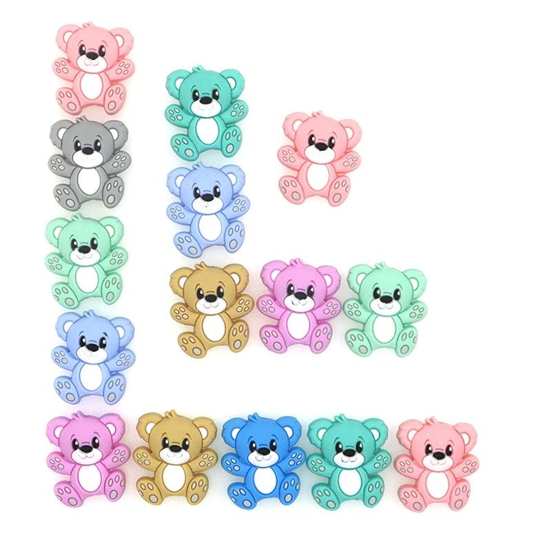 Mini Bear Silicone Beads Baby Dummy Cartoon Pacifier Toy Accessories For Kids And Babies