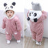 Elegant Baby Clothes Rompers Jumpsuits Newborn Cartoon Little Bee Rabbit Ears Zipper Clothes Cotton Jackets For Kids