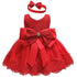 Modern luxury Baby Elegant Baby Girls 1st Year Birthday Dress Halloween Costume Party Dress For Baby And Girls With Big Bow And Modern Unique Colors