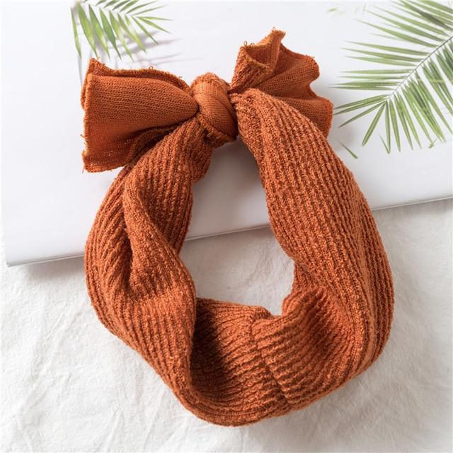 Luxury Modern Designer Baby Headband Girl Knitted Hair Accessories Toddler Knotted Turban Newborn Hair Bows Headwrap