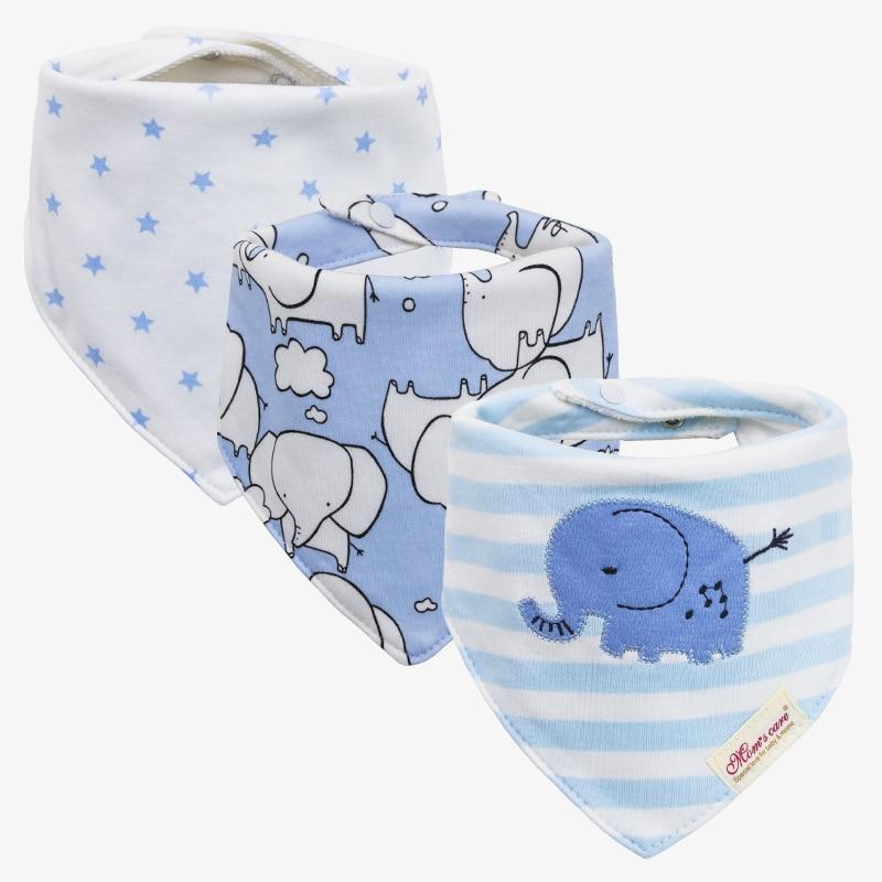 Moder 3PCS Baby Bibs Bandanna Lot Cotton Multi-style Triangle Cartoon For Infant Boys And Girls