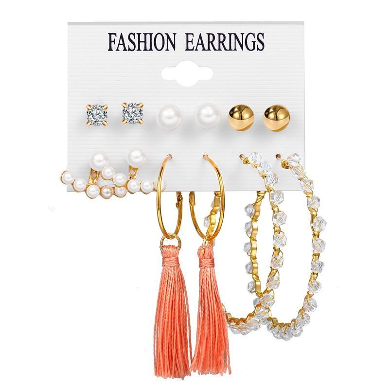 Modern Jewelry Earrings Set In Different Vintage Tassel Acrylic Earrings Style In Modern Design  For Women and Girls