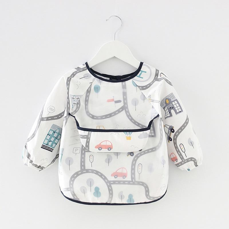 Modern Luxury NEW Baby Cute Cartoon Waterproof Long Sleeve Apron Baby  Feeding Bib for Children Baby and Kids