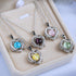 Double Heart Delicate Pendent Imitation Opal Silver Color Necklace Women Party Birthday Gift Trendy Jewelry