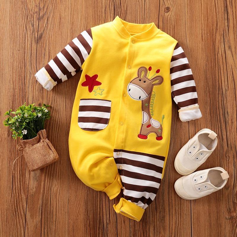 Baby Boy Rompers Giraffe Jumpsuits Baby grow Long Sleeve Cartoon Clothing Bodysuit In Modern Design