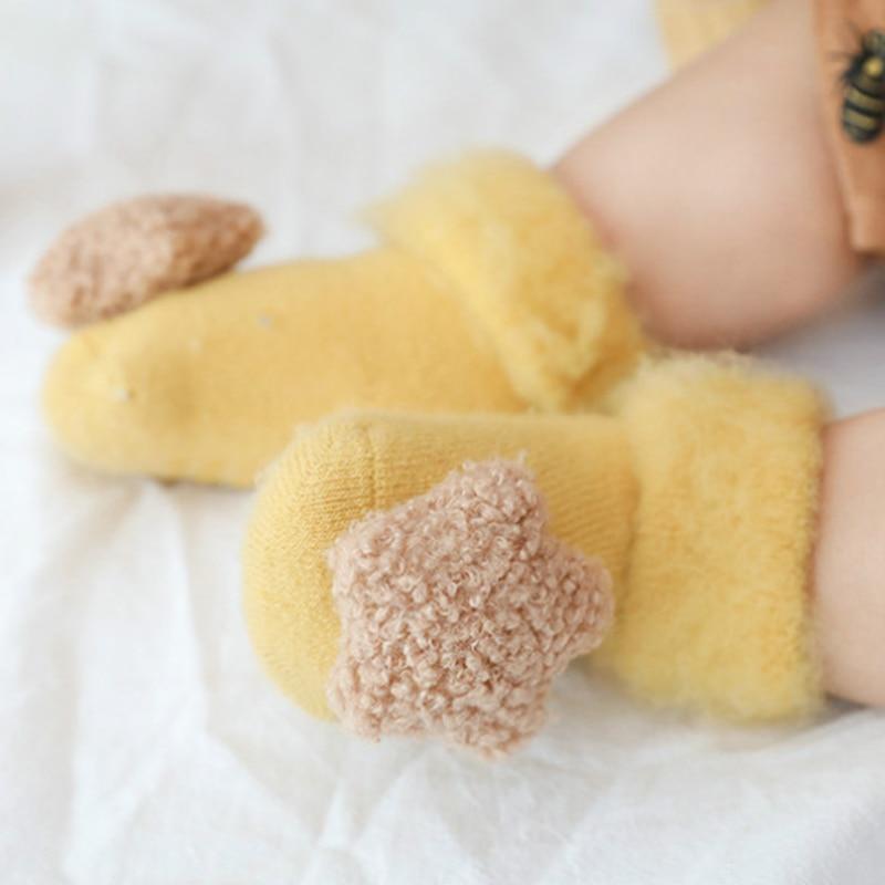 Cute Baby Thickening Furry Mid Floor Socks For Newborn Baby Boys And Girls Soft And Comfortable Footwear