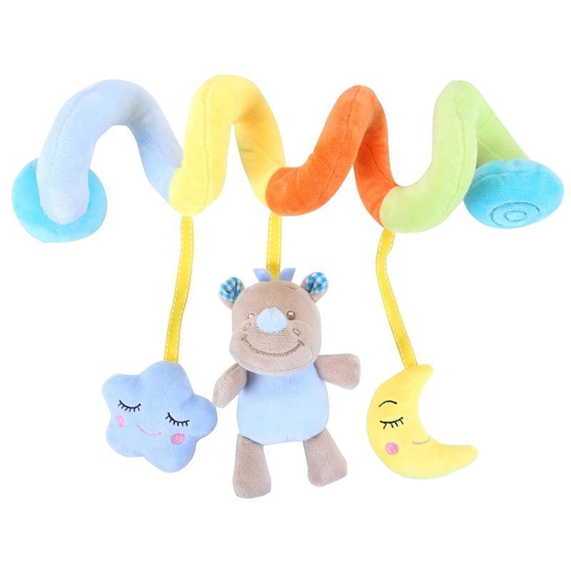 Modern Baby Development Giraffe Animal Hand Bells Rattles Handle Toys Stroller Hanging Teether Baby Toys For Kids