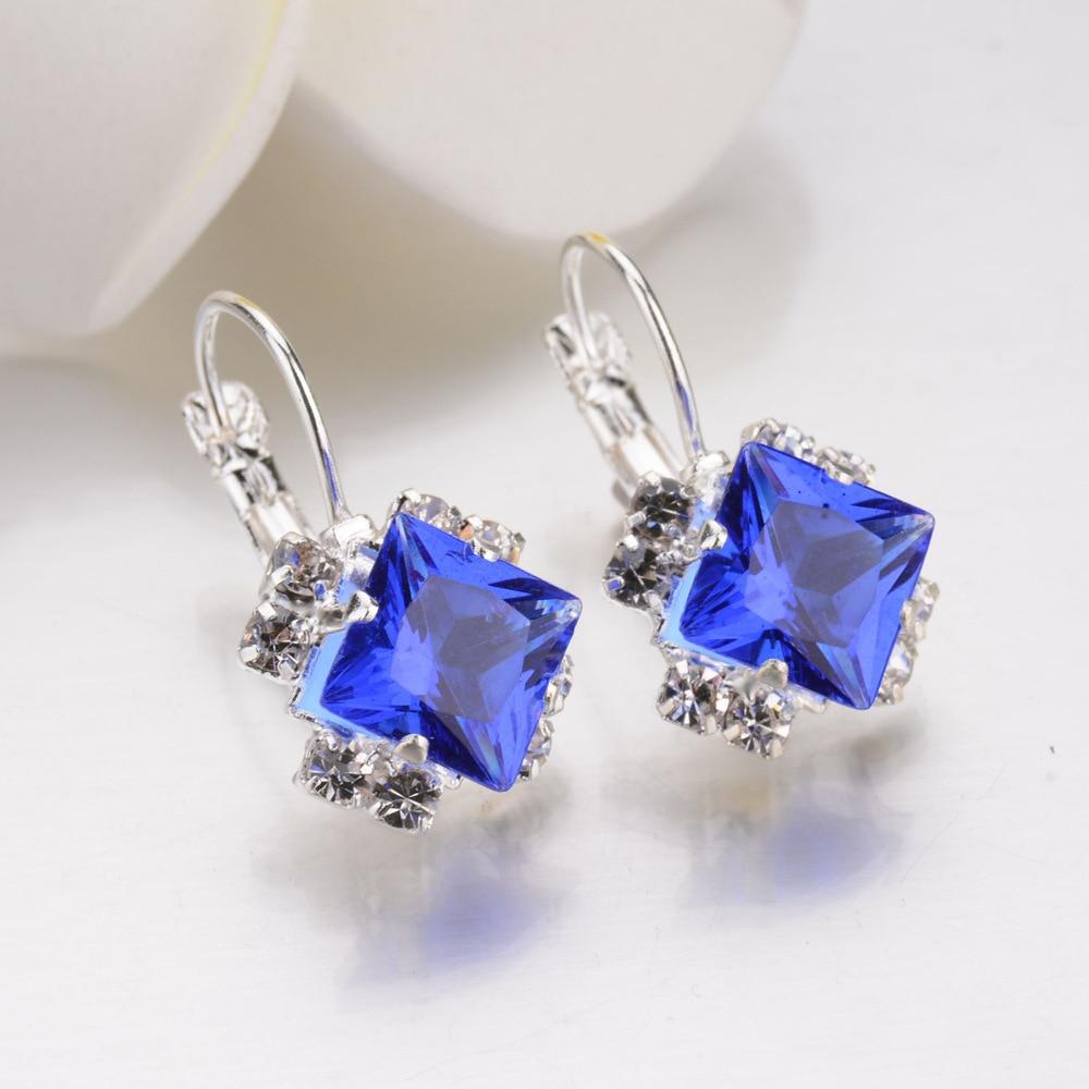 Modern Crystal Square Luxury Earrings For Women Epic Red, Blue, New Fashion Accessories Greata For Party Elegant Jewelry