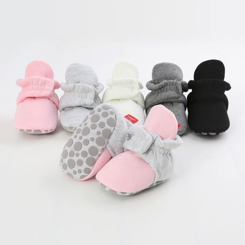 Stylish Baby Boy Girl Socks Toddler Shoes Solid Prewalkers Booties Cotton Winter Soft Anti-slip Warm Newborn Infant Shoes