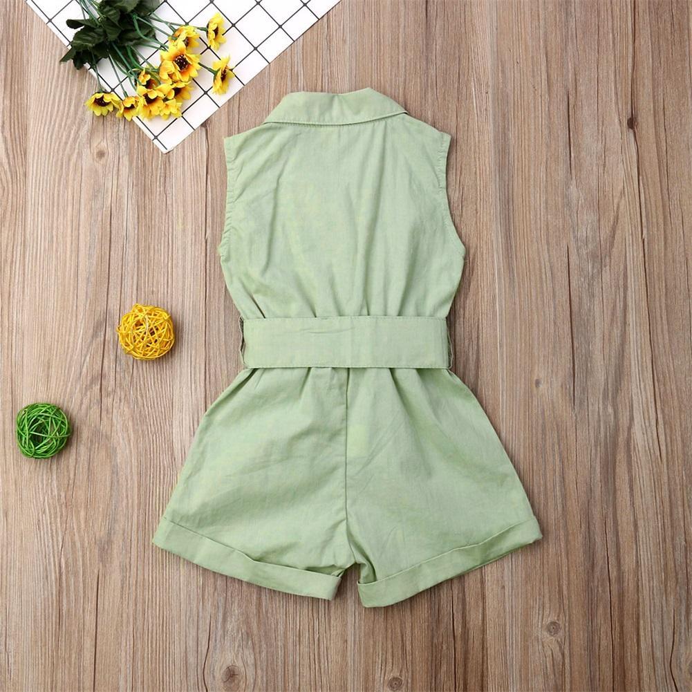 Luxury Elegant Summer Kids Girls Clothes Waistband Drawstring Romper Jumpsuit For Girls And Kids