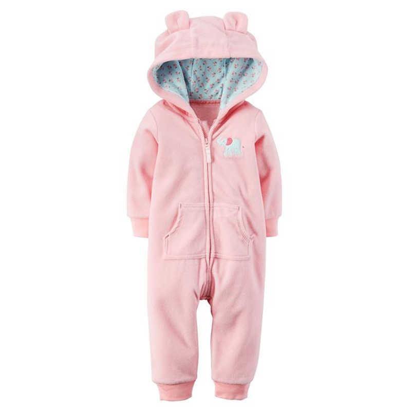 Modern High Quality Newborn Infant Baby Clothes Fleece Jumpsuit Boys Romper Hooded Jumpsuit Bear For Kids