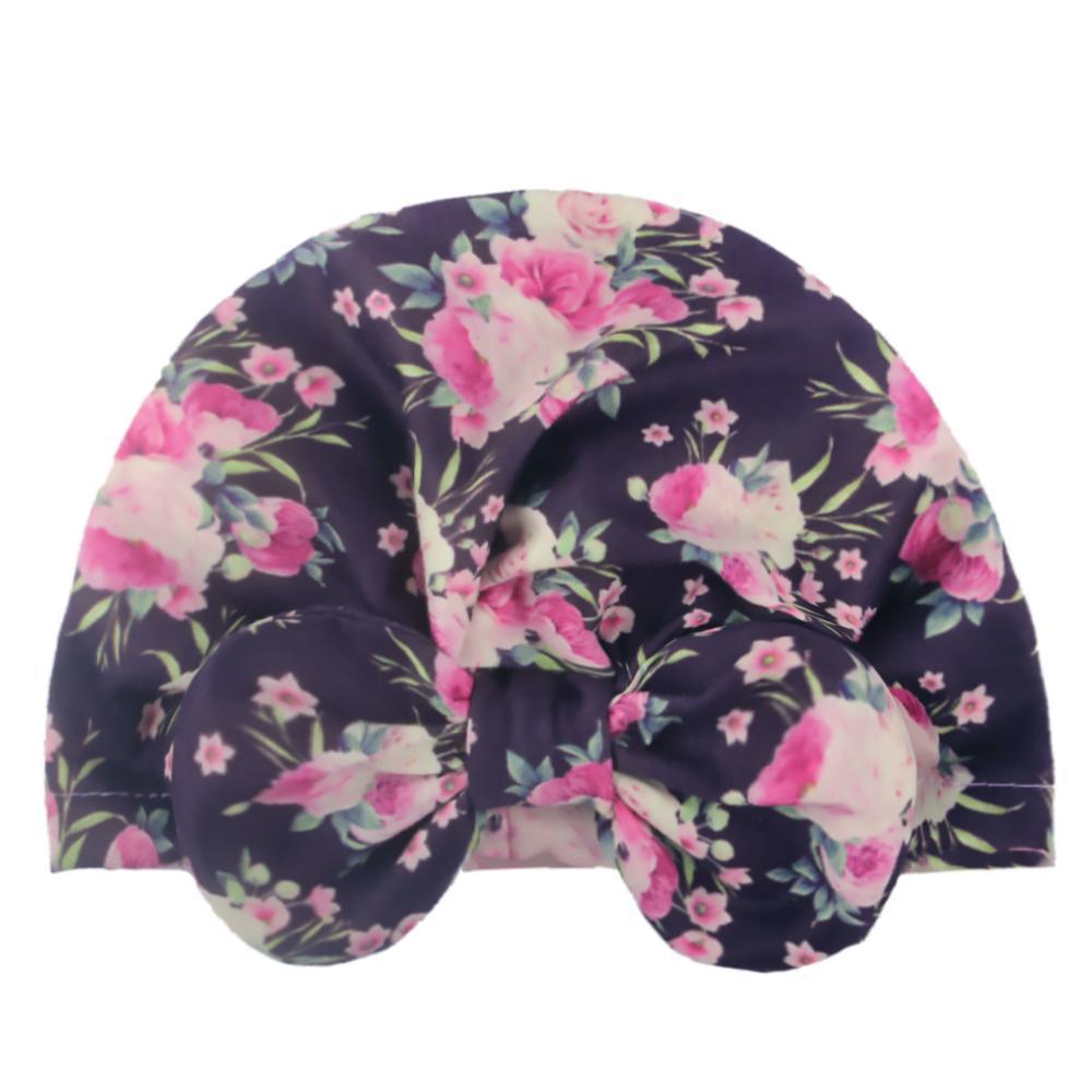 Luxury Modern Donut Baby Beanie Turban Hat Baby Cap Cotton Fruit Print Floral Toddler Baby Girl Cap Design