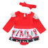 Christmas Outfits Long Sleeve Ruffles Romper Dress Cotton Santa Claus Puffy Baby Girl Party Clothes Set