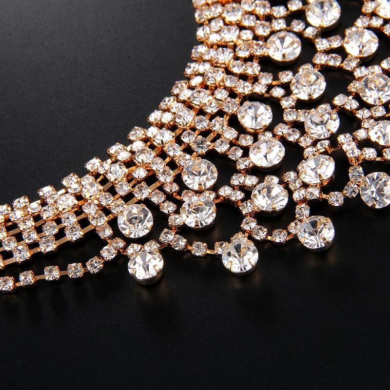 Wedding Necklaces Party Accessories Elegant Luxury Bridal Jewelry Sparkling Rhinestone Accessories For Woman