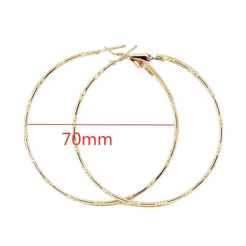 Big Circle Gold and Silver Luxury Woman 40mm 60mm 70mm 80mm Exaggerate Big Smooth Circle Hoop Earrings In Elegant Style