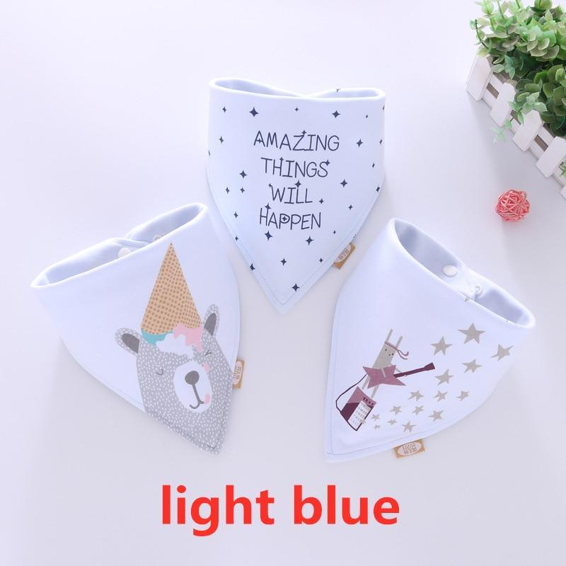 Cotton Cartoon Bandana Feeding Saliva Towel Waterproof Bibs For Baby Burp Accessory Adjustable Button Durable Baby Towels