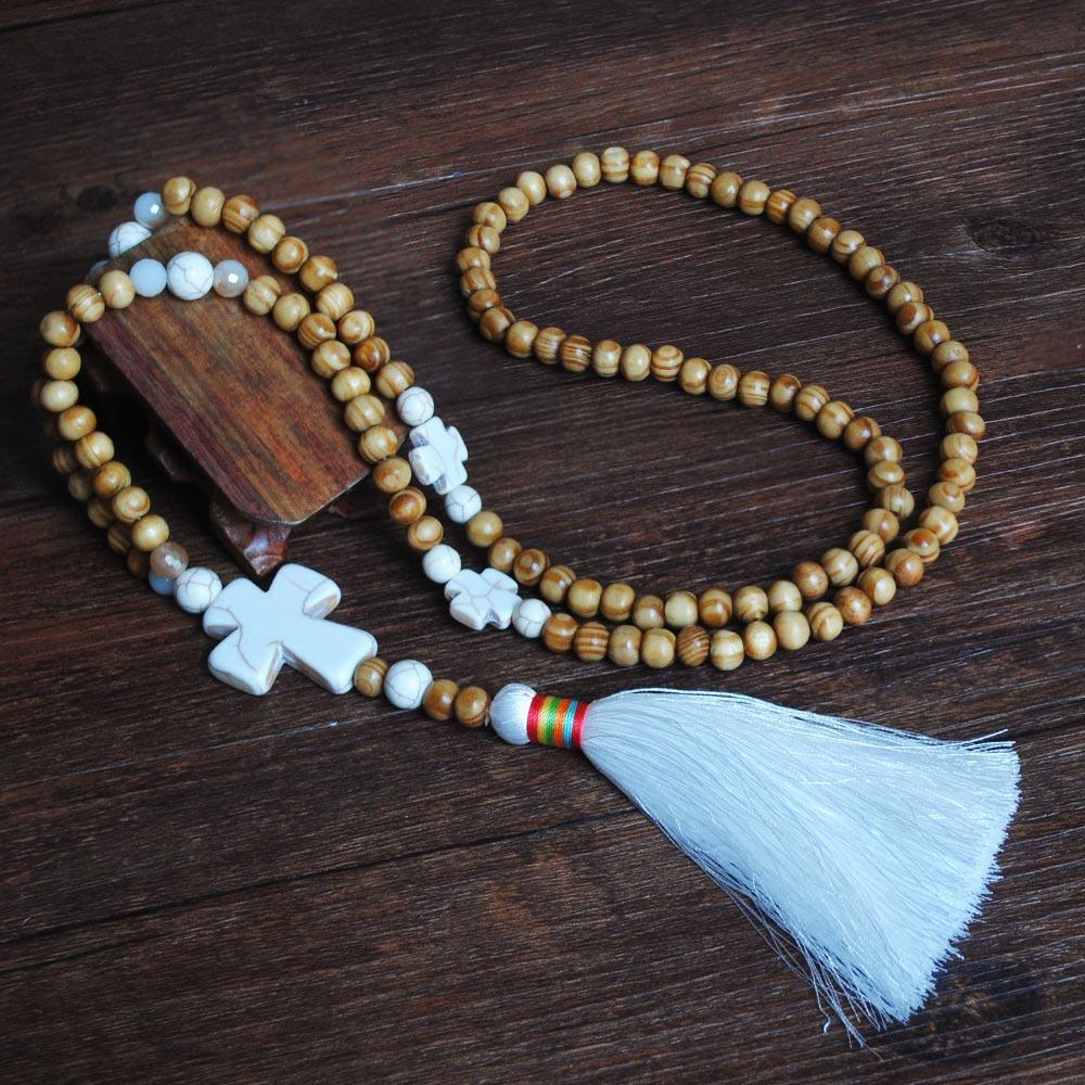 New Modern Bohemian Necklace Luxury Handmade Stones Tassels Elegant Wood Beads Amazing Necklace Long For Women Jewelry Gifts