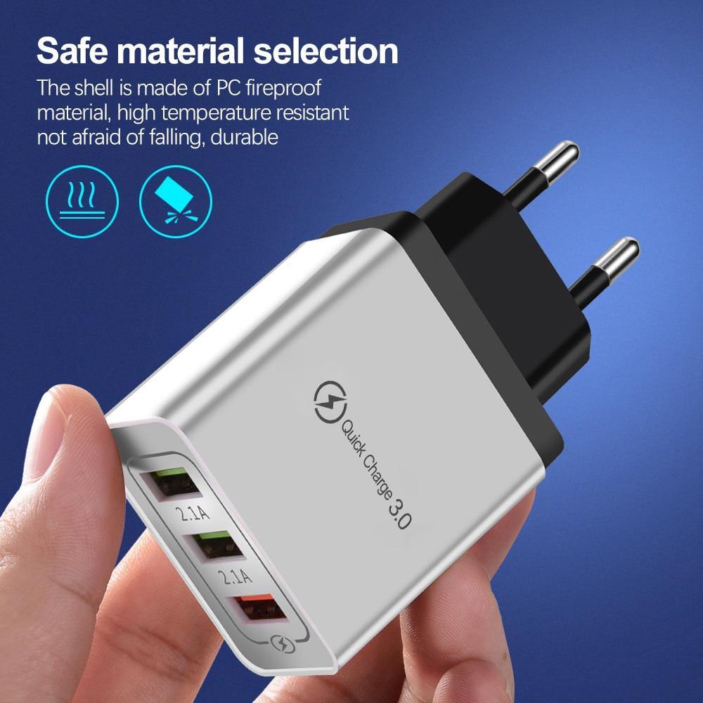 Fast Modern USB Charger Quick Charge 3.0 Wall Portable Mobile Phone Powerful Charger