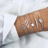 Fashion Bohemia Leaf Round Knot Cuff Bangle Gold Chain Charm Bracelet  for Women Simple Geometric Bracelets Luxury Jewelry