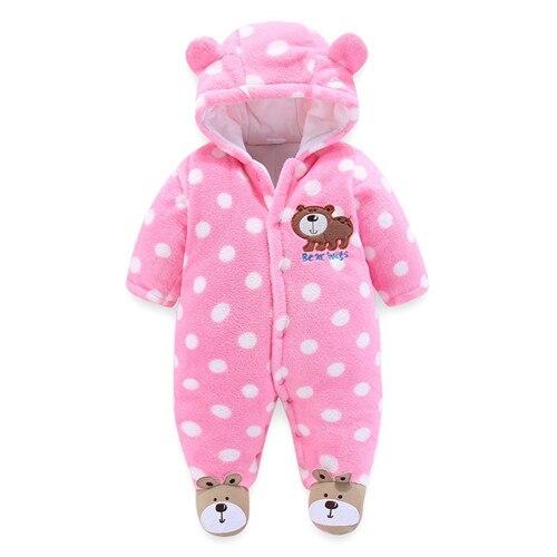 Newborn Winter Hoodie Baby Rompers Outwear Infant Baby Jumpsuit 3M -12M For Girls and Boys Winter Romper