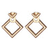 Modern Women's Earrings Color Metal Simple Charm Hollow Geometric Pendant For Winter Jewelry Lover Gift