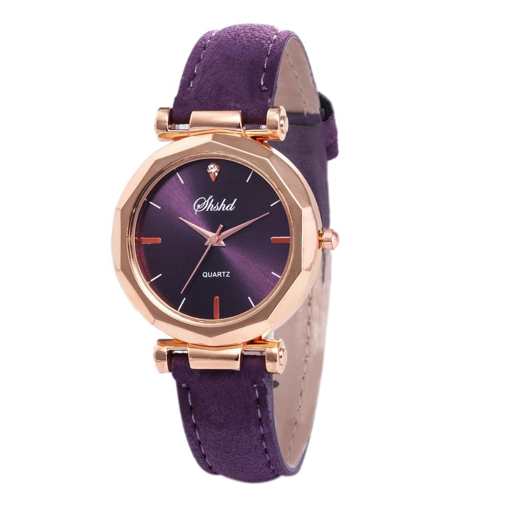 Women Watch Rhinestone Fashion Exquisite Women Leather Casual Watch Luxury Analog Quartz Crystal Wristwatch Bracelet Watch For Women and Girls