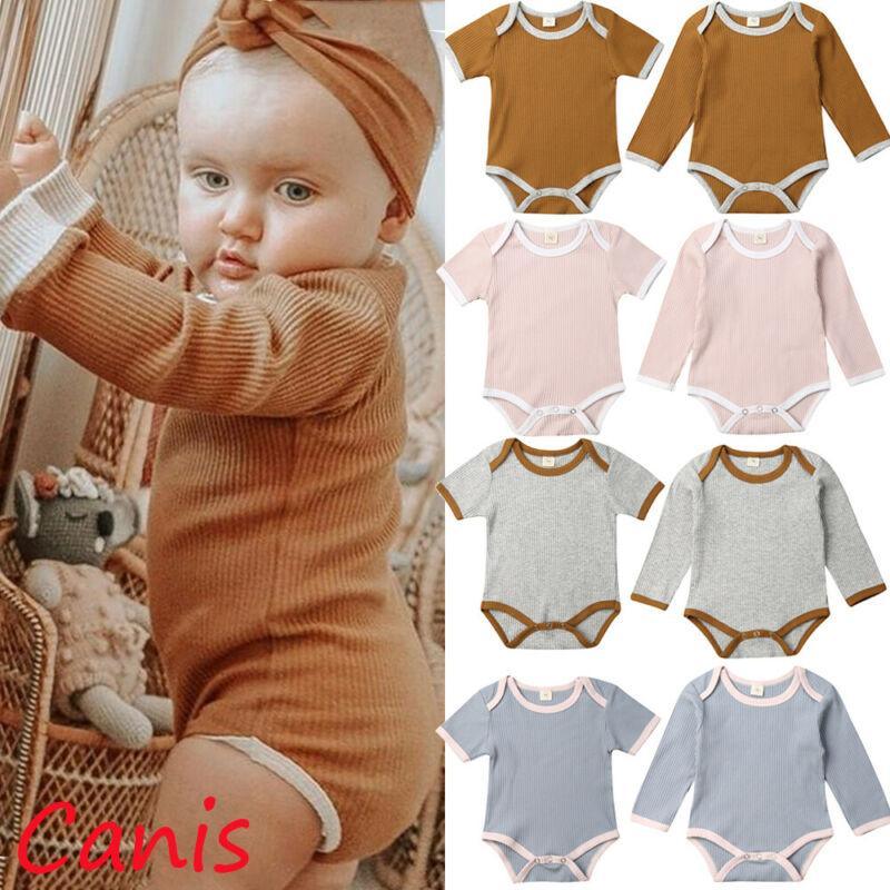 Fashion Newborn Baby Boy Girl Romper Jumpsuit Outfits Knitted Cotton Clothes For Babies In Classic Style