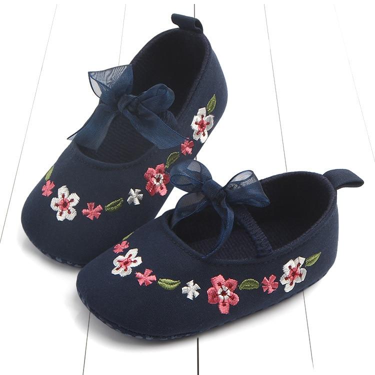 Newborn First Walkers Toddler Shoes Non-slip Baby Girls Kids Floral Shoes Princess Shoes Soft Sole Kids Toddler Infant Boots