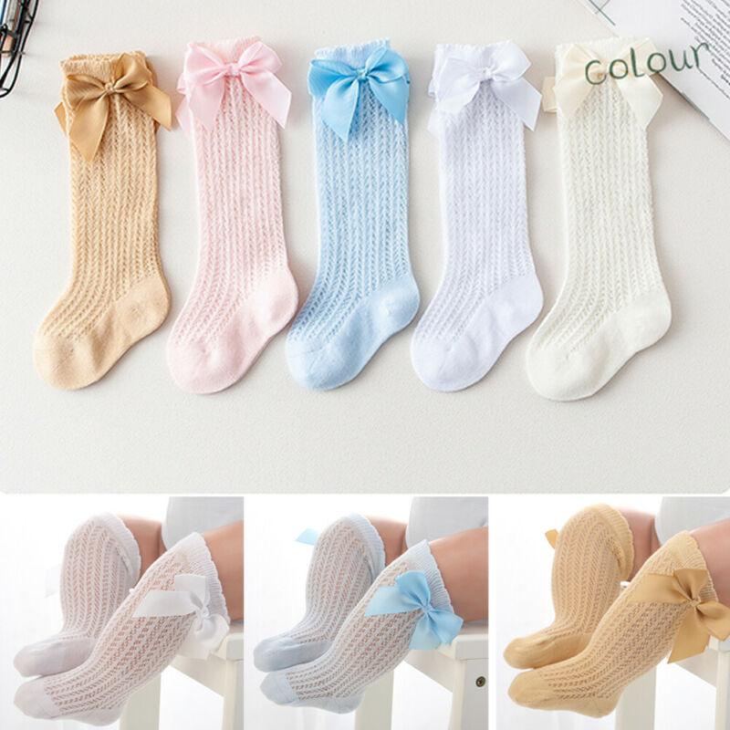 Princess Cute Baby Knee High Stylish Cotton Bow Soft Comfortable Socks Flexible Breathable Sock For Baby Girls