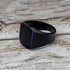 Fashion Simple Style Black Biker Luxury Stainless Steal Square Ring Classic Ring Wedding Engagement Jewelry Style