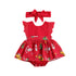 0-24M Baby Girls Romper Dress Lace Short Sleeve Cartoon Print Jumpsuits Headband Unique Design