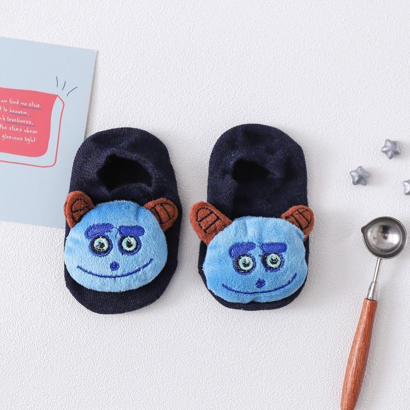 1 Pair Cartoon Cotton Baby Rubber Sole Anti Slip Floor Socks For Newborn Girls And Boys Kids