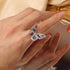 New Design Fashion Jewelry Opening High-Grade  Zircon Butterfly Ring Luxury Shiny Cocktail Party Ring For Women