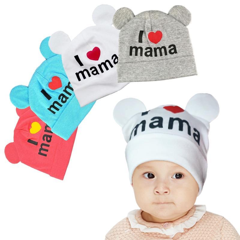 Trend New Baby Hats For Girls Cap Cute Ear Newborn Boys Girls Knitted Print Caps Beanies For  Baby