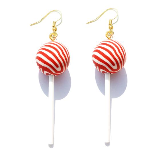 Interesting Modern Luxury Earrings For Women Resin Lollipop Drop Custom Made Handmade Cute Girls Cotton Candy Gift Style For Woman and Girls