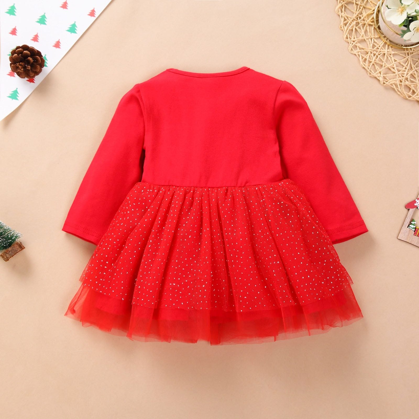 New Princess  Baby Kids Girls Christmas Solid Deer Tutu Skirt  Dress Unique Design Perfect Gift