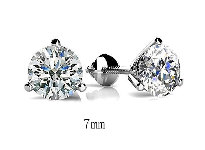 Modern Luxury Female 6/7/8mm Round Lab Diamond Earrings Epic Quality 925 Sterling Silver Earrings For Women