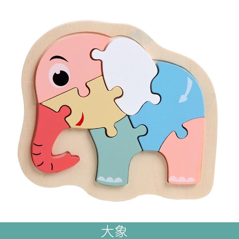 Wooden Children Colorful Animal Stevvex Puzzle for Toddler Creative Puzzle Early Educational Toys for Boys and Girls 2-4