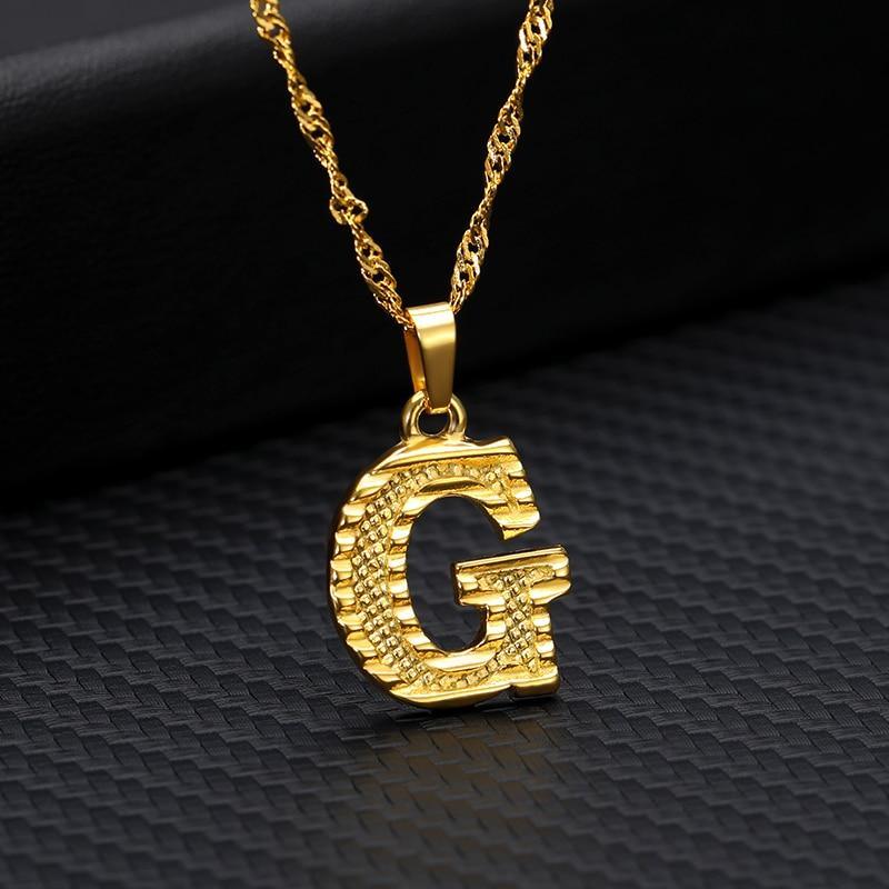 Modern NEW Luxury Shiny Tiny Gold Initial Letter Necklace For Women and Man In Jewelry Hip Hop Retro Design