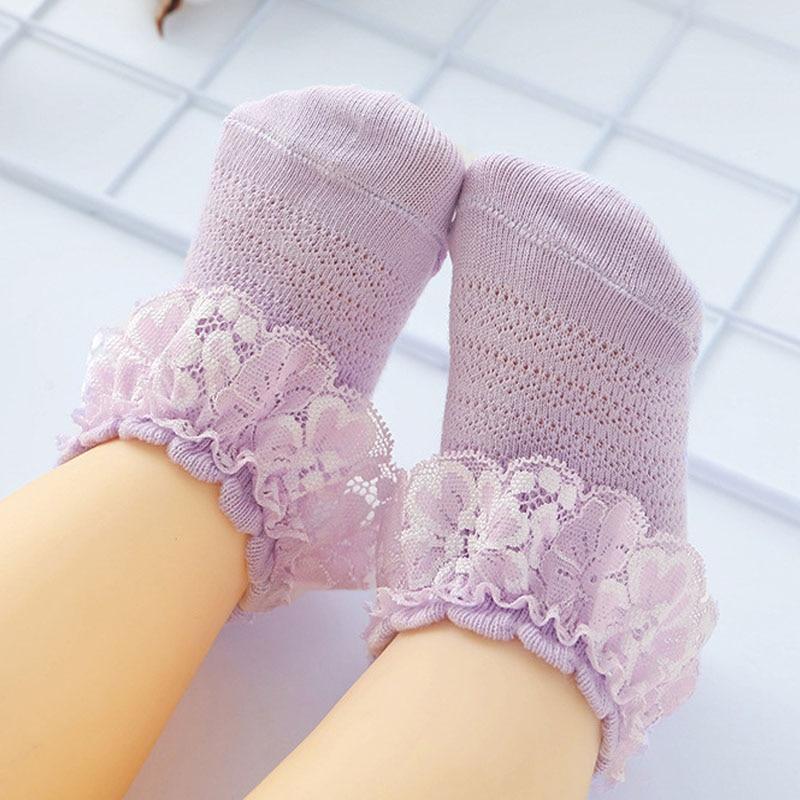 New Baby Socks Cute Lace Flower Bows Newborn Baby Girl Socks Cotton Princess Girls Socks